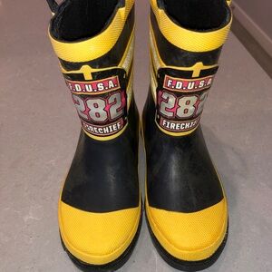 Yellow and Black Firechief Boots boys size 10